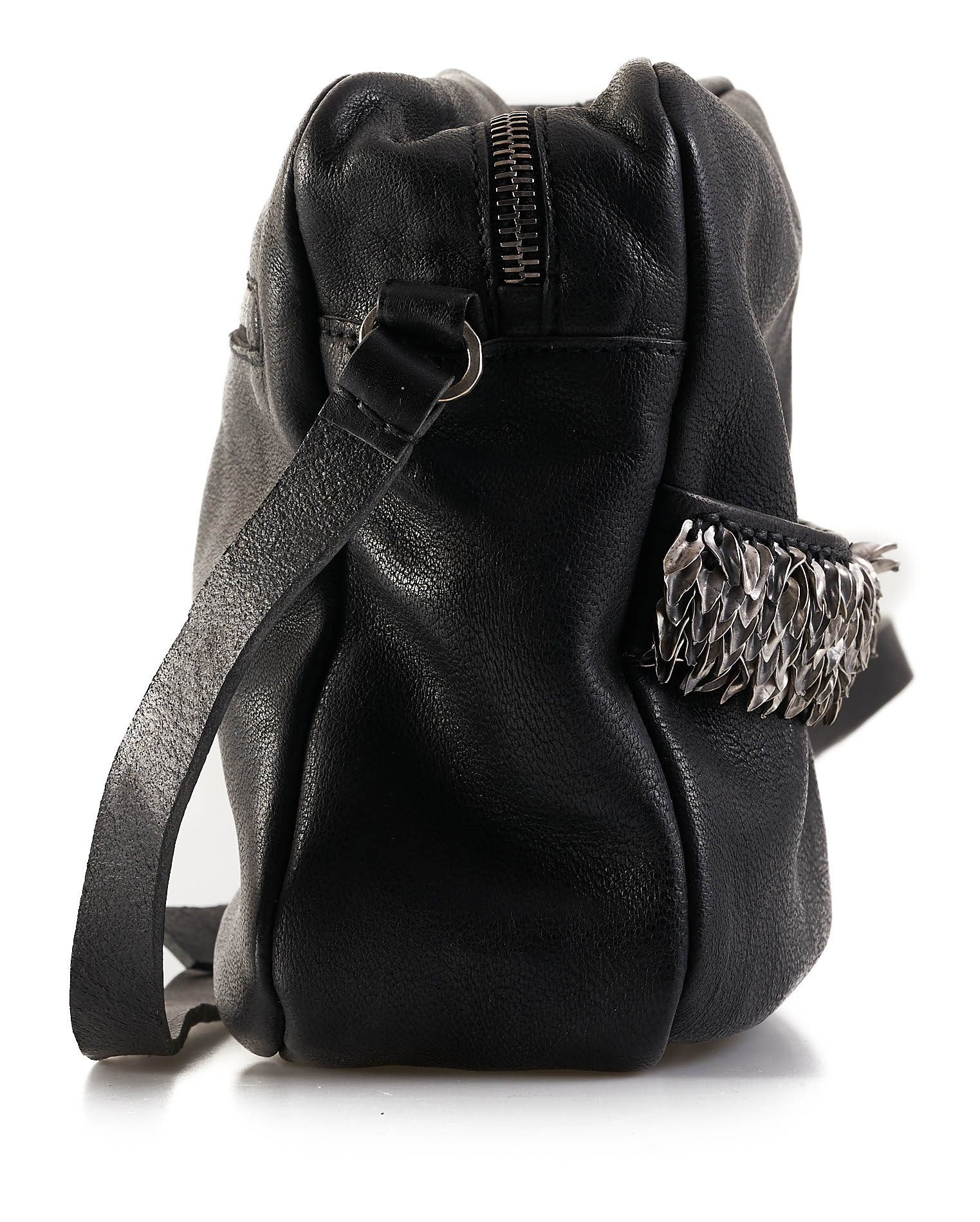 daniele basta leather and silver bags - kali foglie front